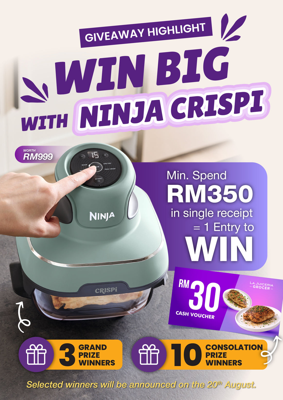 LJ Grocer x Shark's NINJA Crispi Air Fryer Giveaway